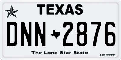 TX license plate DNN2876