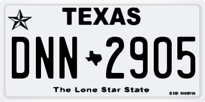 TX license plate DNN2905