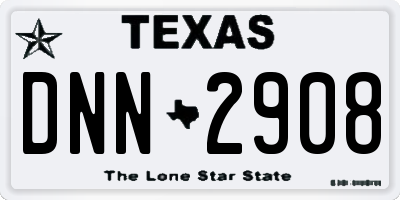 TX license plate DNN2908
