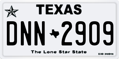 TX license plate DNN2909