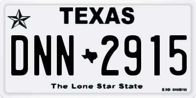 TX license plate DNN2915