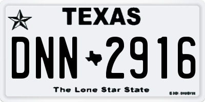 TX license plate DNN2916