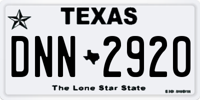 TX license plate DNN2920