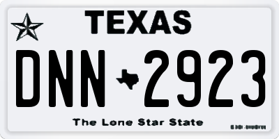 TX license plate DNN2923