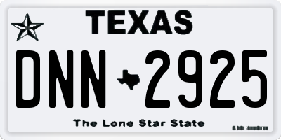 TX license plate DNN2925