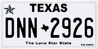 TX license plate DNN2926