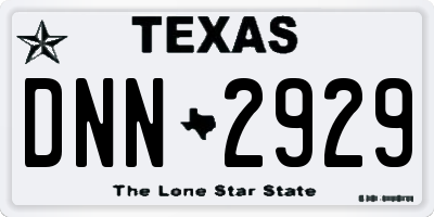 TX license plate DNN2929