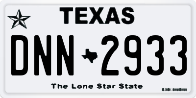 TX license plate DNN2933
