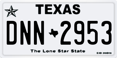 TX license plate DNN2953