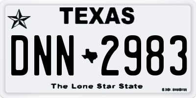 TX license plate DNN2983