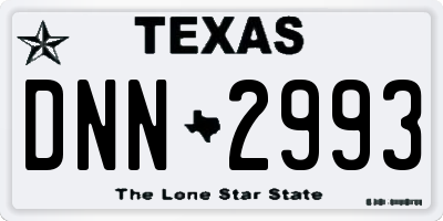 TX license plate DNN2993