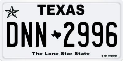TX license plate DNN2996