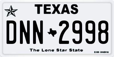 TX license plate DNN2998