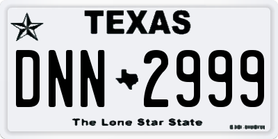TX license plate DNN2999