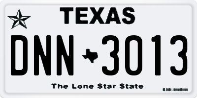 TX license plate DNN3013