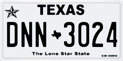 TX license plate DNN3024