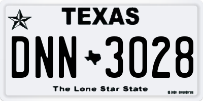 TX license plate DNN3028