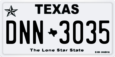 TX license plate DNN3035