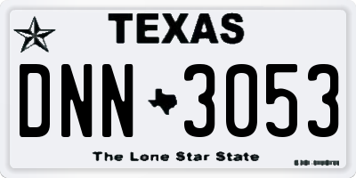 TX license plate DNN3053