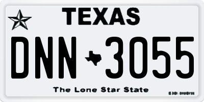TX license plate DNN3055