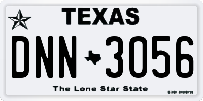 TX license plate DNN3056