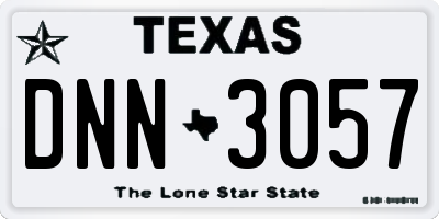 TX license plate DNN3057