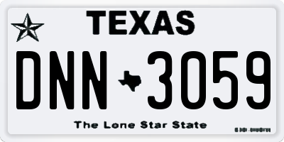 TX license plate DNN3059