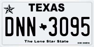 TX license plate DNN3095