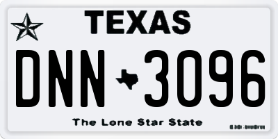 TX license plate DNN3096