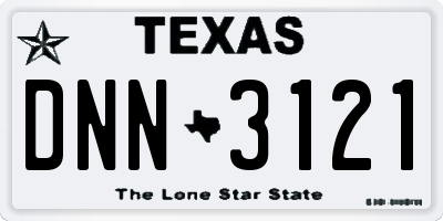 TX license plate DNN3121