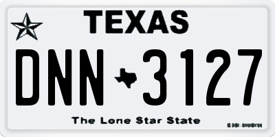 TX license plate DNN3127