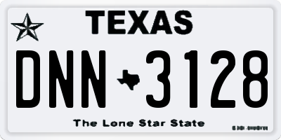TX license plate DNN3128