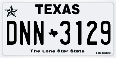 TX license plate DNN3129