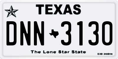 TX license plate DNN3130