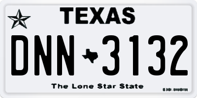 TX license plate DNN3132