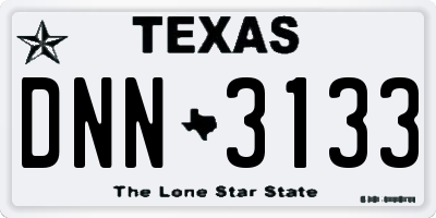 TX license plate DNN3133