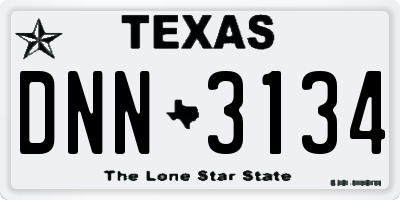 TX license plate DNN3134