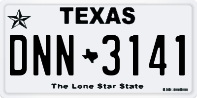 TX license plate DNN3141