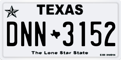 TX license plate DNN3152