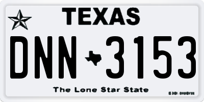 TX license plate DNN3153