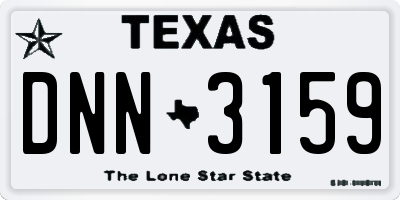 TX license plate DNN3159