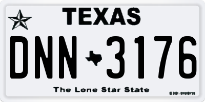 TX license plate DNN3176