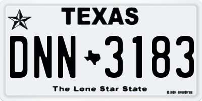 TX license plate DNN3183