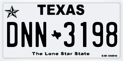 TX license plate DNN3198