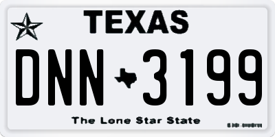 TX license plate DNN3199