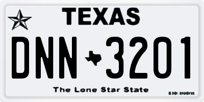 TX license plate DNN3201