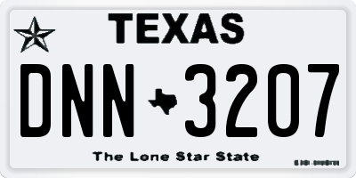 TX license plate DNN3207