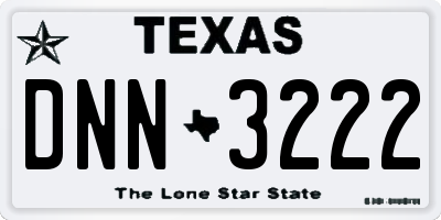 TX license plate DNN3222