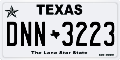 TX license plate DNN3223