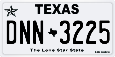 TX license plate DNN3225